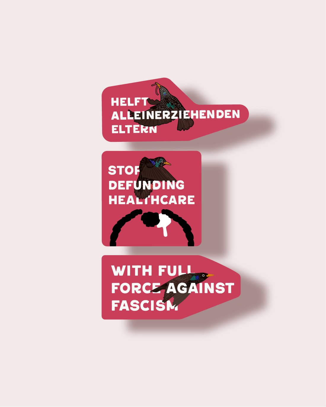 German Starling - Anti Fascism Sticker