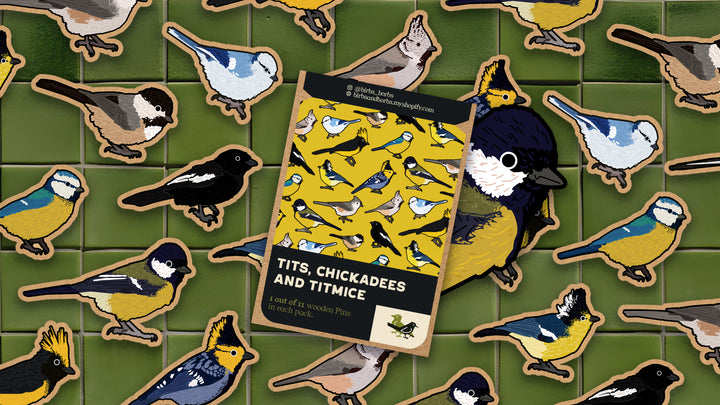 Tits, Chickadees and Titmice - Wooden Pins