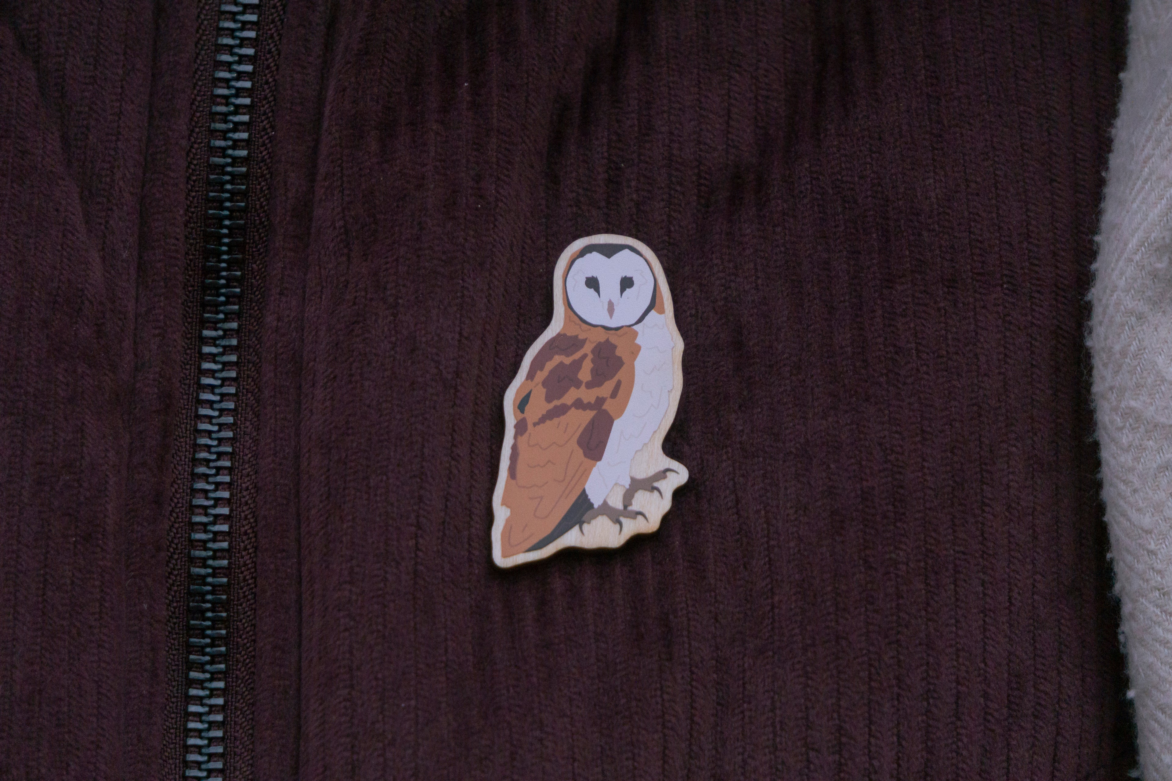 Barn Owl Wooden Pin