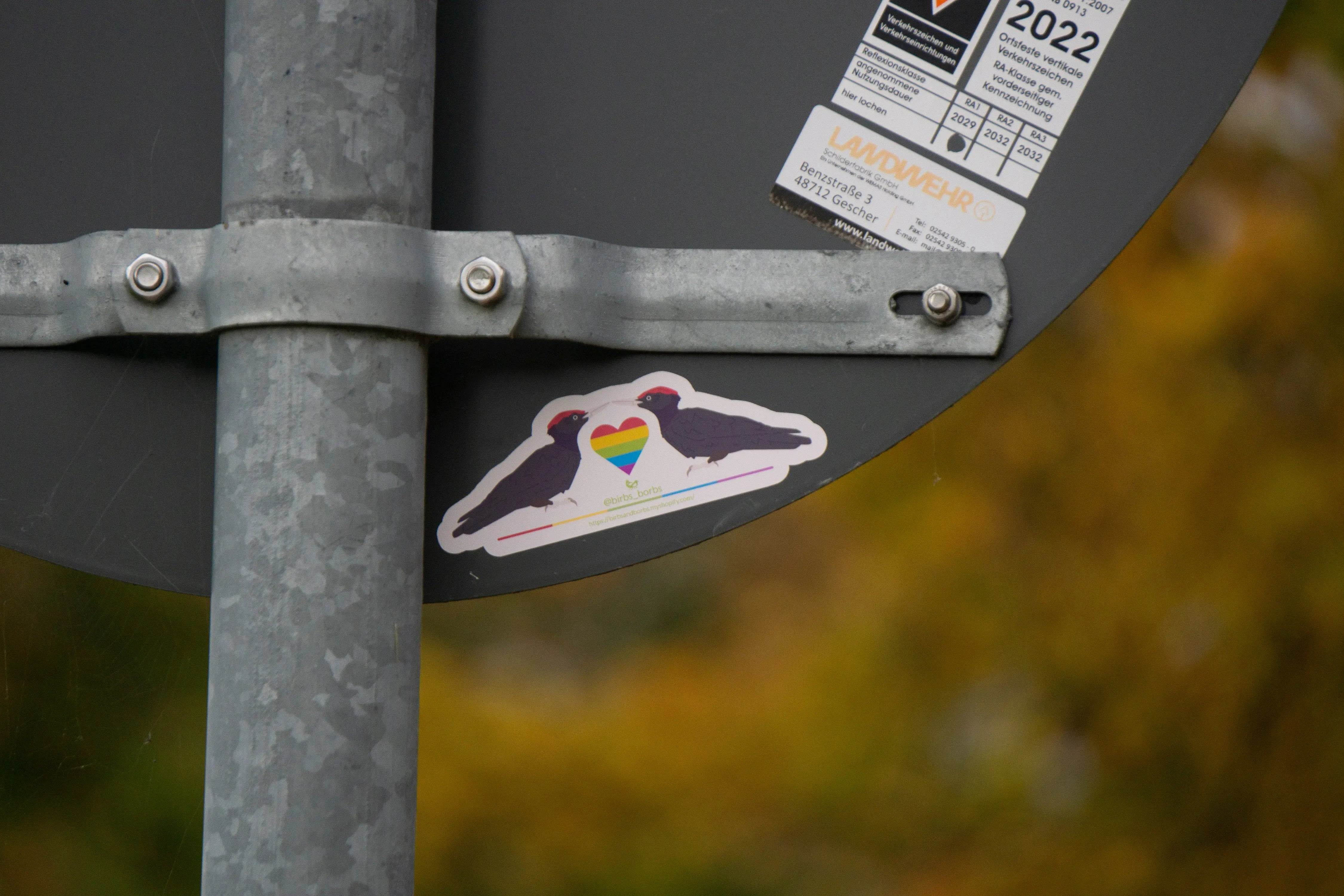 Gay Black Woodpecker Sticker